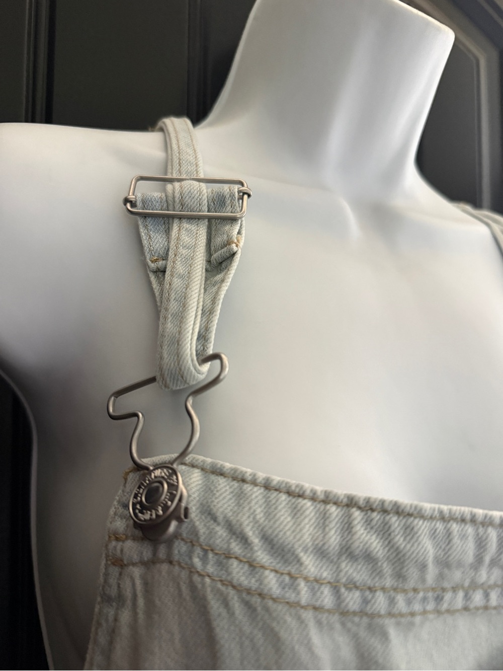 Levi’s Premium Denim Romper Short Overalls Heritage Shortalls Relaxed Fit XLarge - Picture 5 of 10
